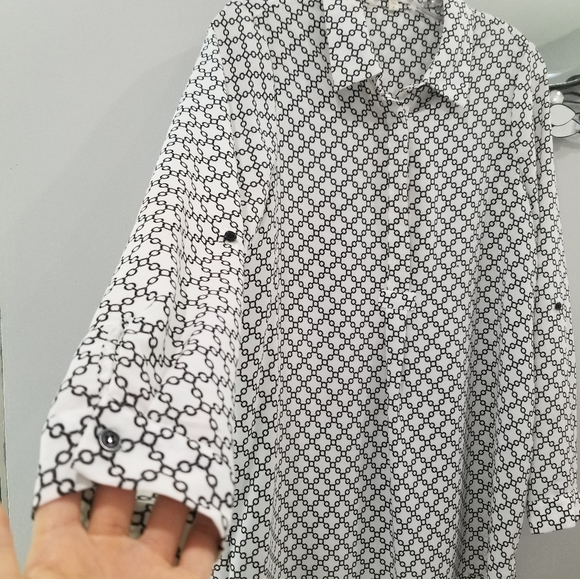 ANTHROPOLOGIE |Pleione Printed Tunic Button Collared Blouse-3 - Picture 6 of 8